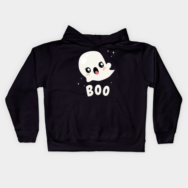 Cute Kawaii Ghost Kids Hoodie by valentinahramov